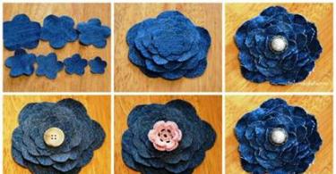 Бижутерия из джинсовой ткани: уроки создания украшений своими руками Розы из джинсы для сумки